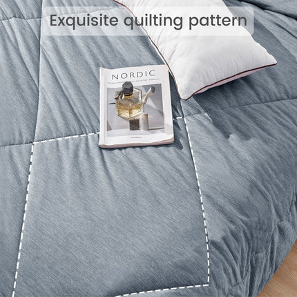 Summer Cooling Comforter Blanket, Cooling Silk-like Fabric Soft Touch Lightweight Quilt for Hot Sleepers