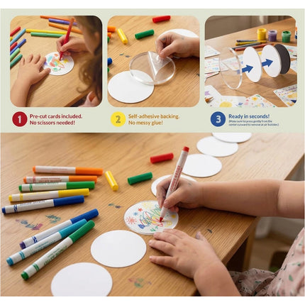 20PCS Round 5 x 5CM DIY Acrylic Photo Display Craft Set, Clear Picture Holder Making Kit