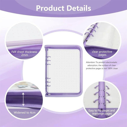 Enamel Pin Display Book with 6 Pages Portable Pin Trading Book Pin Organizer Purple