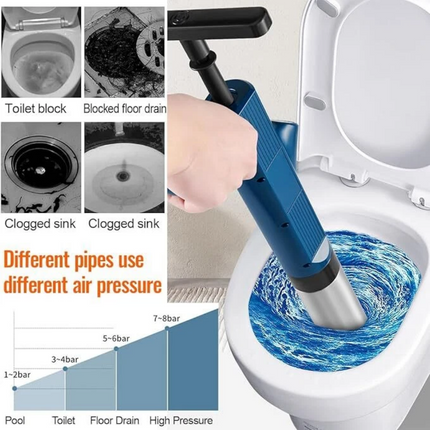 Pipe Plunger Drain Unblocker High Pressure Air Sewer Toilet Powerful Cleaner