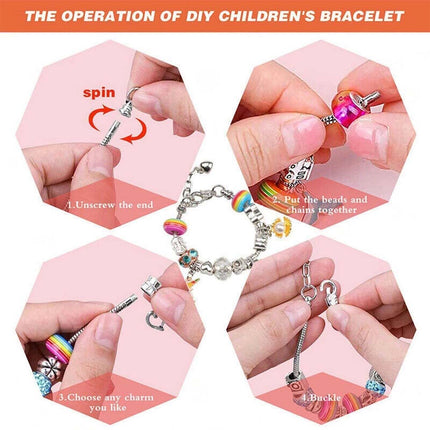 Charm Bracelet Making Kit, Jewelry Arts and Crafts DIY Handmade Gift Set