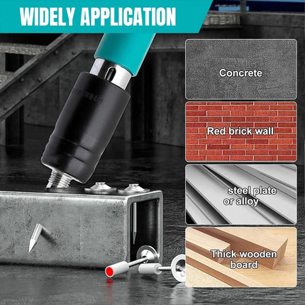 Manual Concrete Wall Nail Fixer Wall Mount Fastening Tool Kit with 200 Nails