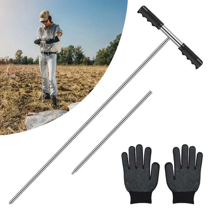 Stainless Steel Soil Probe Rod Height Adjustable Ground Probe Rod with T qrXdC·
