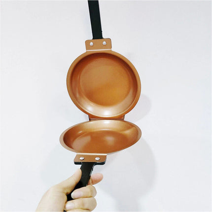 Double Sided Frying Pan Nonstick Folding Skillet Cake Pan for Kitchen Cooking