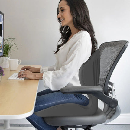 Memory Foam Seat Cushion w/Lumbar Support Pillow for Back & Sciatica Pain Relief