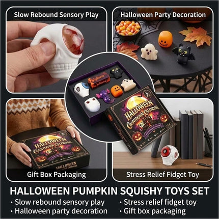 8PCS Sensory Squi-shy Blind Box Dumpling Squeeze Toy Halloween Relaxing Relieve