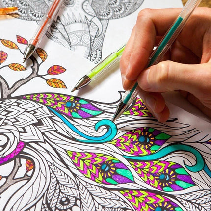 100 Colour Gel Pen Set Markers Art Painting Drawing Adult Colouring Book