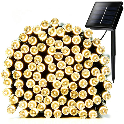 Solar String Fairy Lights Outdoor LED Party Wedding Christmas Decor Splash Resistant 2pack 200LED 22M Warm White