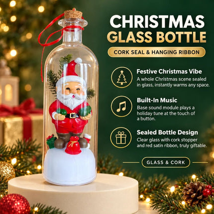 Christmas Tree Message in a Bottle with LED Voice Recording Message Decors    (Santa Claus)