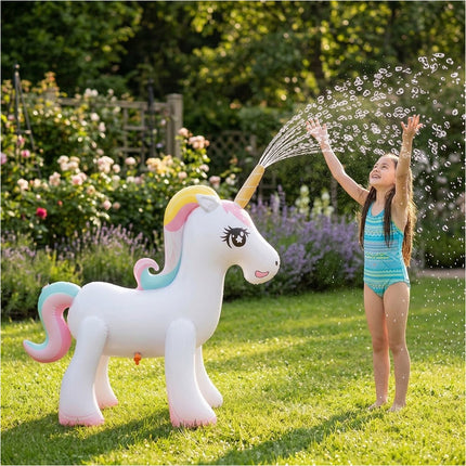 Giant Inflatable Unicorn Toys Garden Pool Water Spray Sprinkler Splash Yard Play