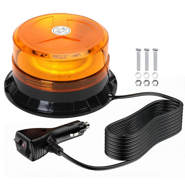 Amber Strobe Warning Light 36 LED Rotating Flashing Beacon 12V 24V Truck Trailer