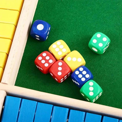Shut the Box Game Wooden Board Number Drinking Dice Toy Family Traditional Game B