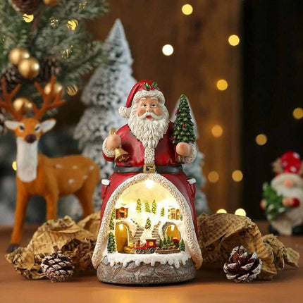 Multifunctional Santa Claus Music Box Rotating Christmas Ornament Holiday