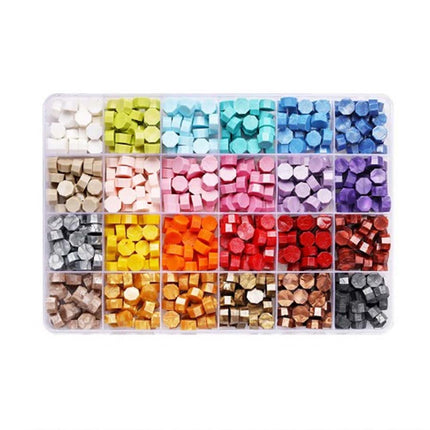 1200Pcs Colour Sealing Wax Mix Metallic Stick Beads Stamp Seal Candle Envelope 1Box Macaron and1Box bluegreen