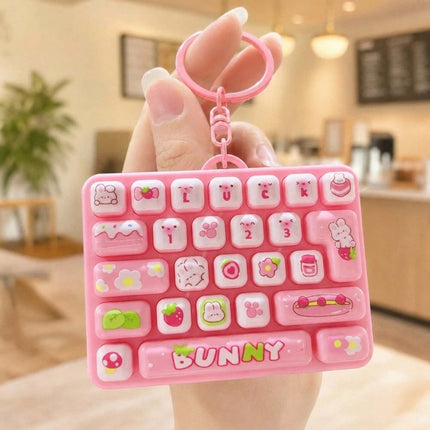 Mini Fingertip Button Keyring Cartoon Stress Relief Fidget Toy Travel Use