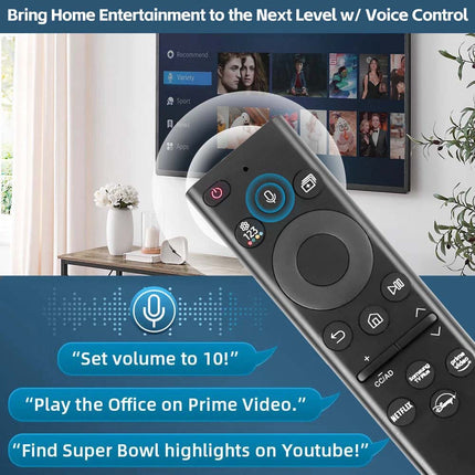 Solar Voice Remote Control Replacement for Samsung Smart TV BN59-01385B BN59-01385A