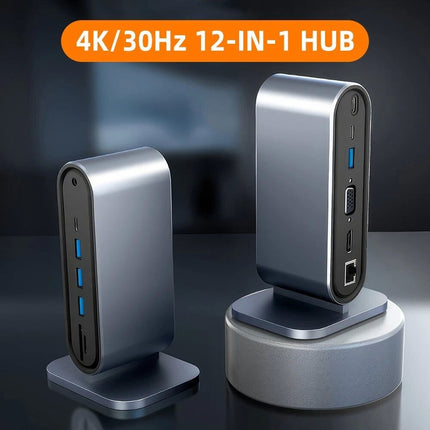 12 Ports HD/VGA/Audio/TF card/USB 3.0/PD 100W Fast Charging Charger Dock Station