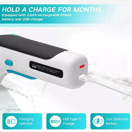 Electric Fabric Scissors Cutter USB for Crafts Sewing Cardboard Cordless Power