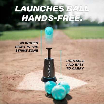 Baseball Training Tee Popper - Pops Up Balls to The Perfect Height with 3 Balls