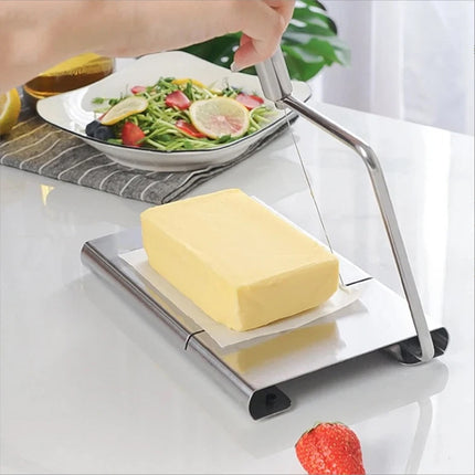 Cheese Wire Slicer Cutter with Stainless Steel Board for Precise Cheese Butter