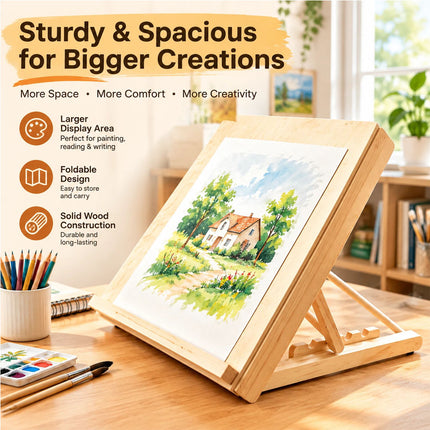 Tabletop Art Easel for Painting Foldable Wood Adjustable Desktop Painting Easel