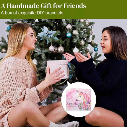 24Pcs Unicorn Christmas Charm DIY Bracelet Advent Calendar Jewelry Kit Set Gift