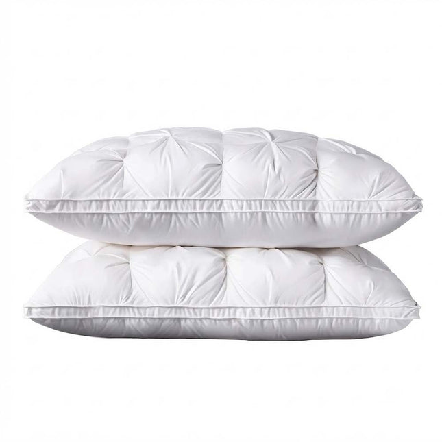 2Pc Duck Feather Pillows Luxury Hotel Pillows Standard Queen Size