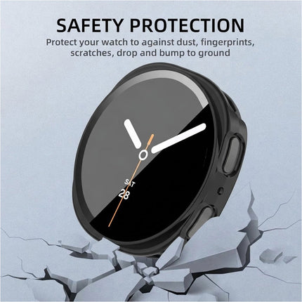 For Samsung Galaxy Watch 8 Case Cover With Glass Screen Protector 40mm Black