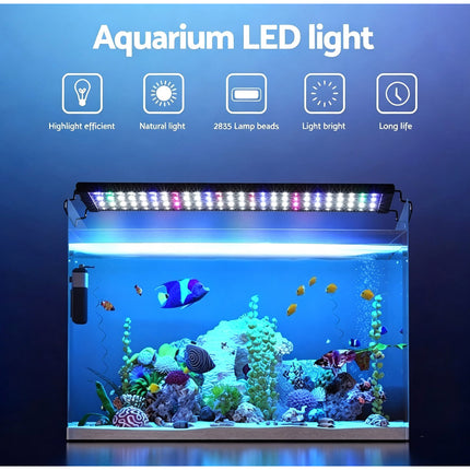 60-80CM Aquarium Light Fish Tank LED Lighting Full Spectrum Aqua Plant Lamp