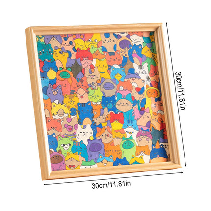 DIY Wooden Cat Puzzle Frame, Wooden Coloring Puzzle, Cat Puzzles Decor