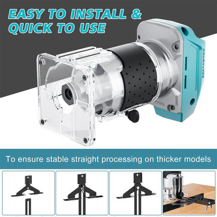 800W Cordless Brushless Wood Trimmer Compact Router Tool For Makita 18V Battery