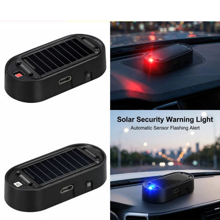 Solar Power Car LED Fake Dummy Alarm Warning Security Anti Theft Flashing Light