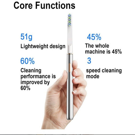 Sonic Toothbrush Rechargeable Electric Toothbrush with 2 Brush Heads  (Silver)
