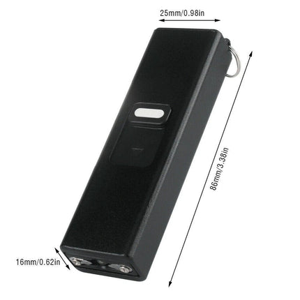 LED Torch Lamp USB Rechargeable Pocket Mini Keychain Keyring Stun Tool