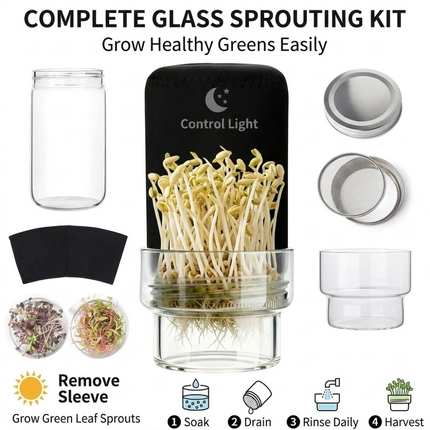 Seed Sprouter Germination Cover Kit Sprouting Mason Jars With Lids Stand