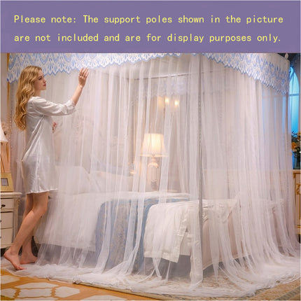 White 4 Corner Gauze Bed Canopy Mosquito Netting 150x200cm