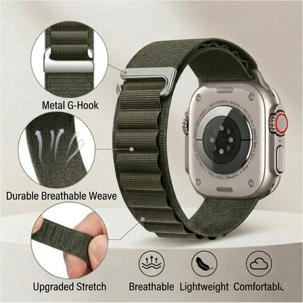 For Apple Watch iWatch Band Strap 9 8 7 6 SE 46mm 42mm 44mm SE Ultra Nylon Alpine