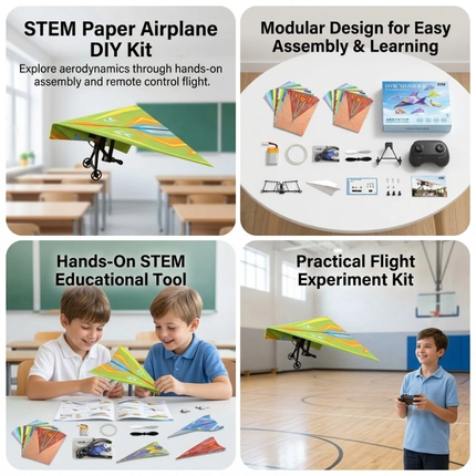 DIY Remote Control RC Paper Airplane Kit with Gyro Stabilizer & Dual Propellers