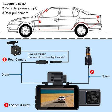 Wifi HD 1080P Car Dash Camera Night Vision Video Recorder Cam Front Rear Camera