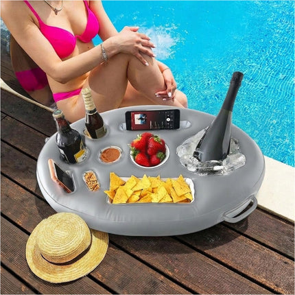 8 Holes Inflatable Swimming Pool Floating Tray Beer Drink Cup Holder Beach Party
