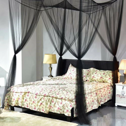 Portable Camping 4-Corner Post Bed Canopy Mosquito Net Indoor Outdoor Insect Net