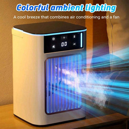 Evaporative Air Cooler Conditioner Portable Cooling Fan 6L Humidifier LED Light