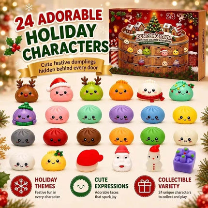 2026 Christmas Squi-shy Advent Calendar 24 Days Dumpling Toys Adult Xmas Gift