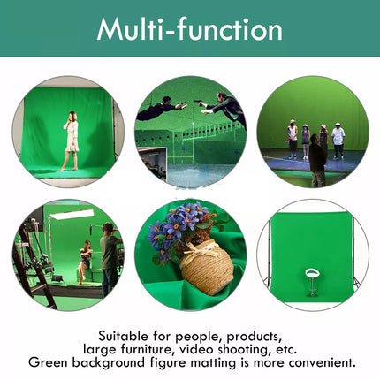 3X3.6M Collapsible Green Screen Photo Backdrop Muslin Background Studio Curtain