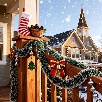 10 Pcs Christmas Tinsel Party Xmas Garland Decoration Tree Home Decor Ornaments Green