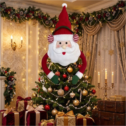 Christmas Tree Top Santa Claus Decoration Holiday Home Display