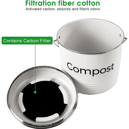 3.5L Kitchen Compost Bin Rubbish Waste Composter Basket Recycling Scrap Trash