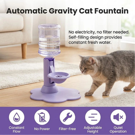 2026 NEW Gravity Cat Water Dispenser Stand, Automatic Cat Water Feeder