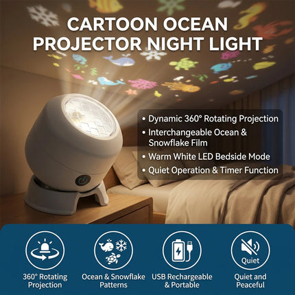 Dynamic Rotating LED Projector Night Light Projection Light  Bedroom Decor