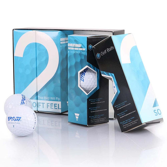 12Pcs/Dozen 2 Layers Golf Balls White Ball Ultimate Straight 75% Self Correcting